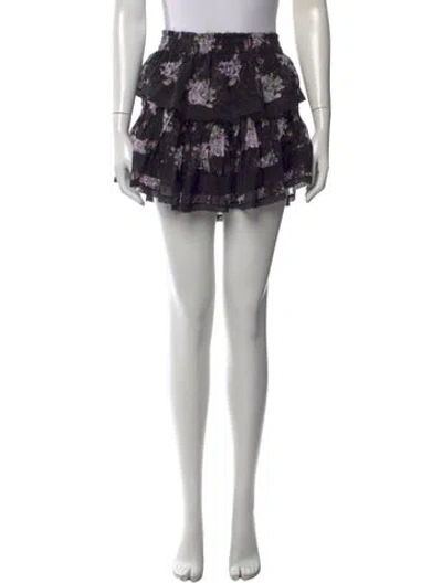 Pre-owned Loveshackfancy Silk Mini Skirt In Multi