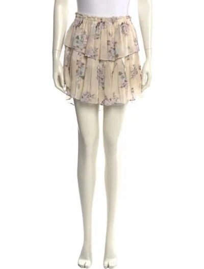 Pre-owned Loveshackfancy Silk Mini Skirt In Neutral