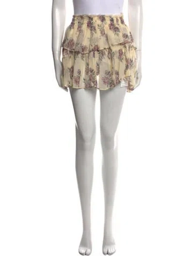 Pre-owned Loveshackfancy Silk Mini Skirt In Neutral