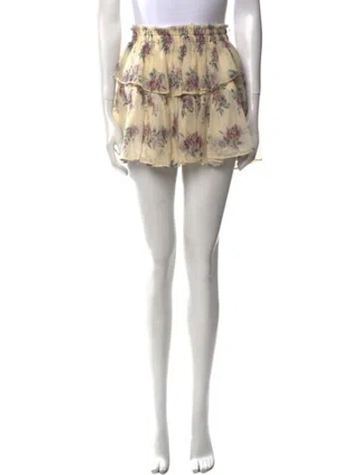 Pre-owned Loveshackfancy Silk Mini Skirt In Neutral