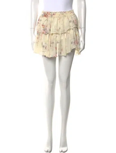Pre-owned Loveshackfancy Silk Mini Skirt In Neutral