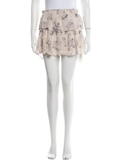 Pre-owned Loveshackfancy Silk Mini Skirt In Neutral