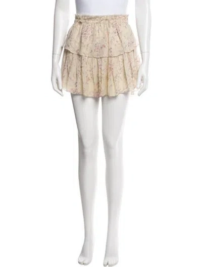 Pre-owned Loveshackfancy Silk Mini Skirt In Neutral