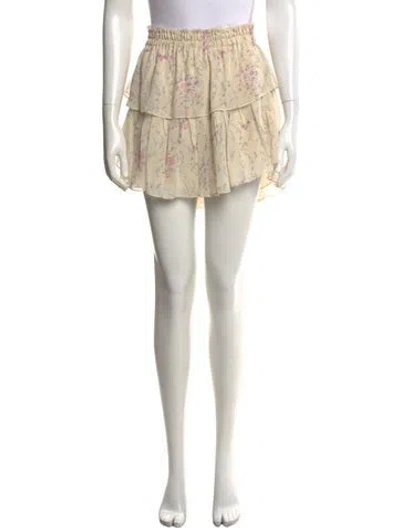 Pre-owned Loveshackfancy Silk Mini Skirt In Neutral