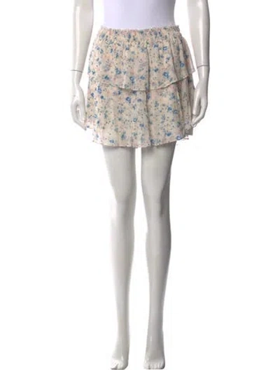 Pre-owned Loveshackfancy Silk Mini Skirt In Neutrals