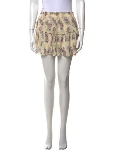 Pre-owned Loveshackfancy Silk Mini Skirt In Neutrals
