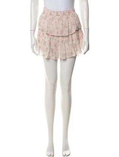 Pre-owned Loveshackfancy Silk Mini Skirt In Neutrals