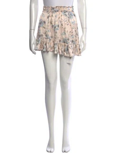 Pre-owned Loveshackfancy Silk Mini Skirt In Neutrals