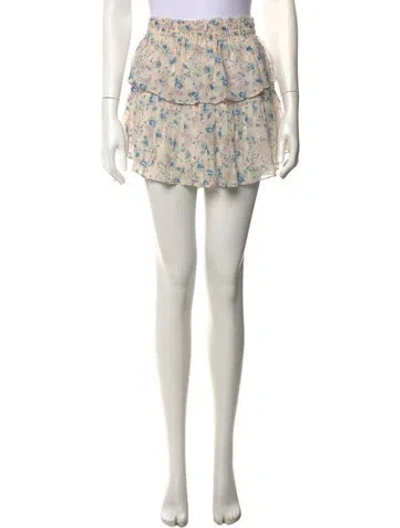 Pre-owned Loveshackfancy Silk Mini Skirt In Neutrals