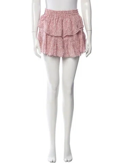 Pre-owned Loveshackfancy Silk Mini Skirt In Neutrals/pink
