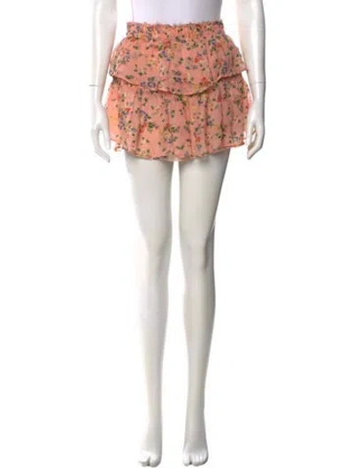 Pre-owned Loveshackfancy Silk Mini Skirt In Pink