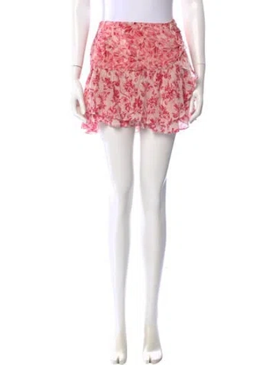 Pre-owned Loveshackfancy Silk Mini Skirt In Pink