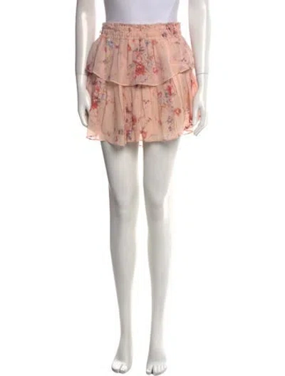 Pre-owned Loveshackfancy Silk Mini Skirt In Pink