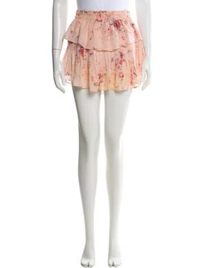 Pre-owned Loveshackfancy Silk Mini Skirt In Pink