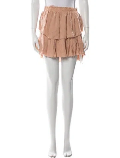 Pre-owned Loveshackfancy Silk Mini Skirt In Pink