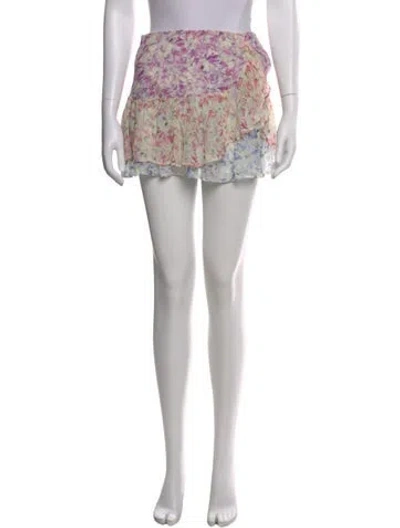 Pre-owned Loveshackfancy Silk Mini Skirt In Pink