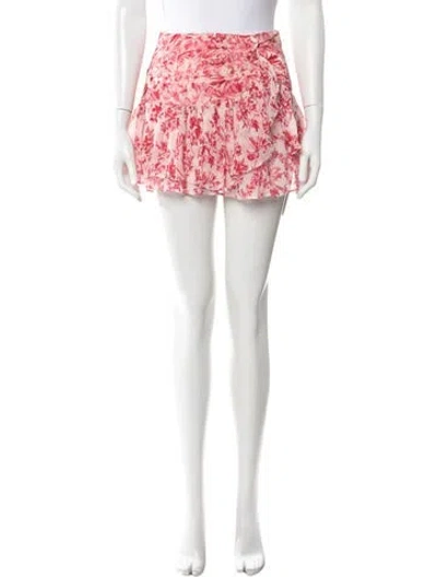 Pre-owned Loveshackfancy Silk Mini Skirt In Pink