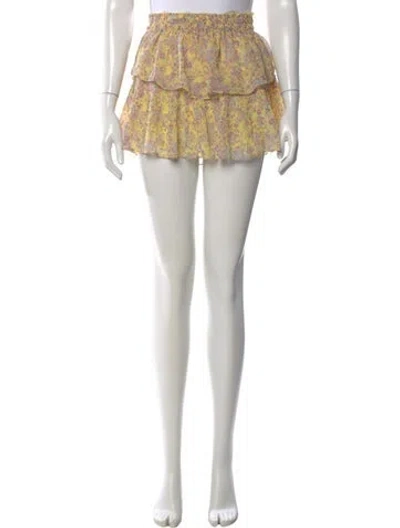 Pre-owned Loveshackfancy Silk Mini Skirt In Pink