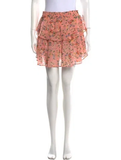 Pre-owned Loveshackfancy Silk Mini Skirt In Pink