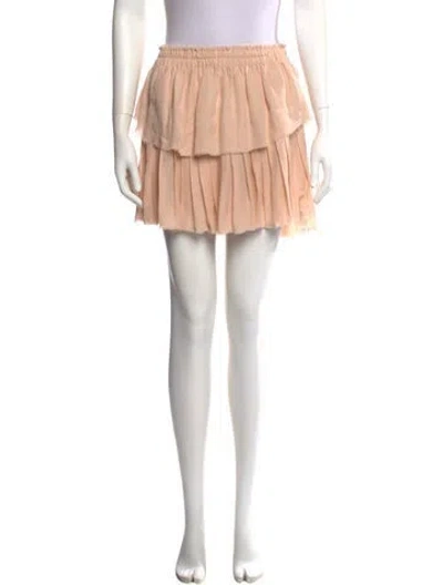 Pre-owned Loveshackfancy Silk Mini Skirt In Pink