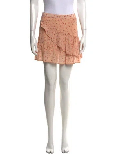 Pre-owned Loveshackfancy Silk Mini Skirt In Pink