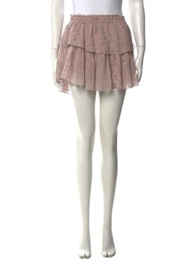 Pre-owned Loveshackfancy Silk Mini Skirt In Pink