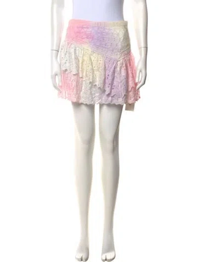 Pre-owned Loveshackfancy Silk Mini Skirt In Pink