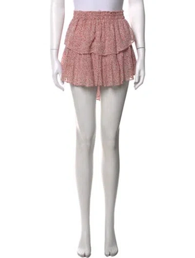Pre-owned Loveshackfancy Silk Mini Skirt In Pink