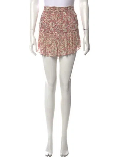 Pre-owned Loveshackfancy Silk Mini Skirt In Pink