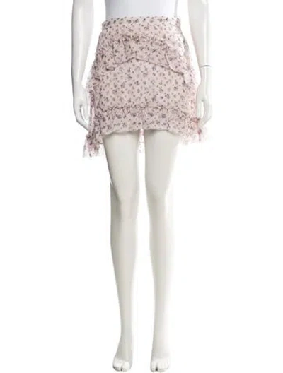 Pre-owned Loveshackfancy Silk Mini Skirt In Pink