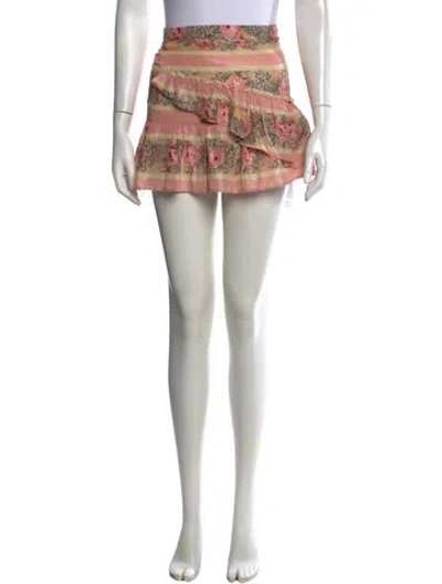 Pre-owned Loveshackfancy Silk Mini Skirt In Pink