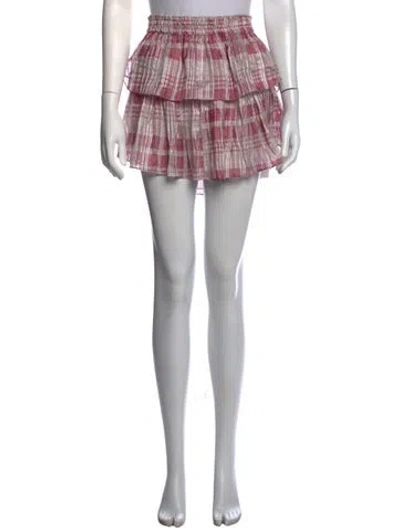 Pre-owned Loveshackfancy Silk Mini Skirt In Pink