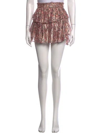 Pre-owned Loveshackfancy Silk Mini Skirt In Pink