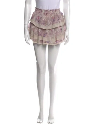 Pre-owned Loveshackfancy Silk Mini Skirt In Purple