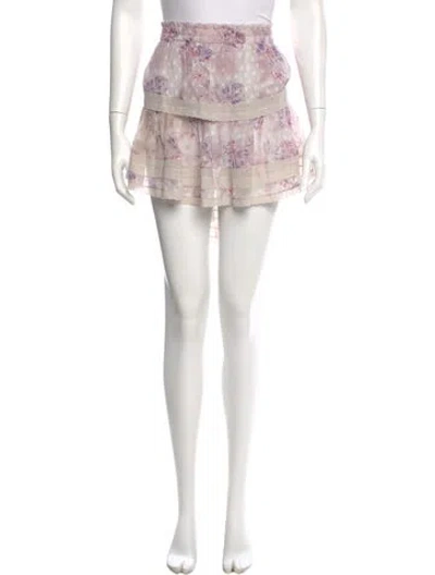 Pre-owned Loveshackfancy Silk Mini Skirt In Purple