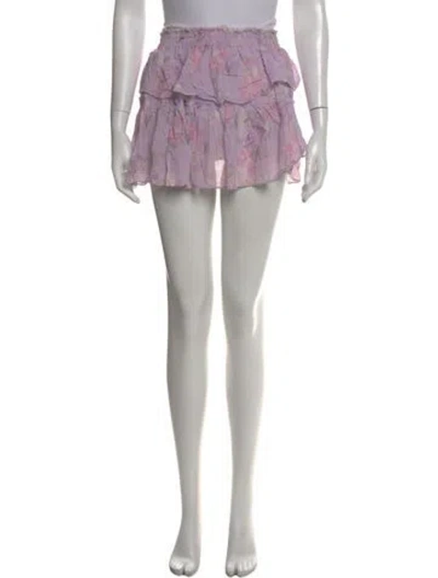 Pre-owned Loveshackfancy Silk Mini Skirt In Purple