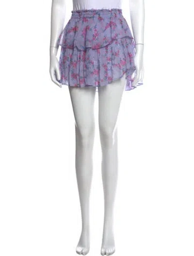 Pre-owned Loveshackfancy Silk Mini Skirt In Purple