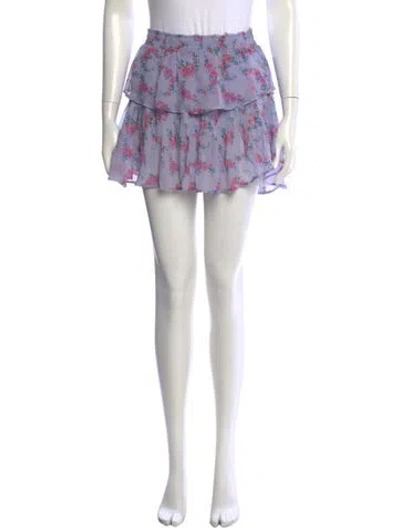Pre-owned Loveshackfancy Silk Mini Skirt In Purple