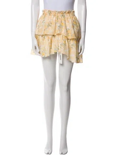 Pre-owned Loveshackfancy Silk Mini Skirt W/ Tags In Blue