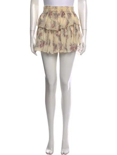 Pre-owned Loveshackfancy Silk Mini Skirt W/ Tags In Neutral