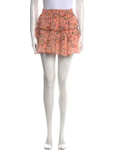 Pre-owned Loveshackfancy Silk Mini Skirt W/ Tags In Pink
