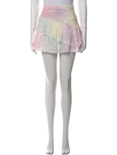 Pre-owned Loveshackfancy Silk Mini Skirt W/ Tags In Pink