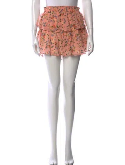 Pre-owned Loveshackfancy Silk Mini Skirt W/ Tags In Pink