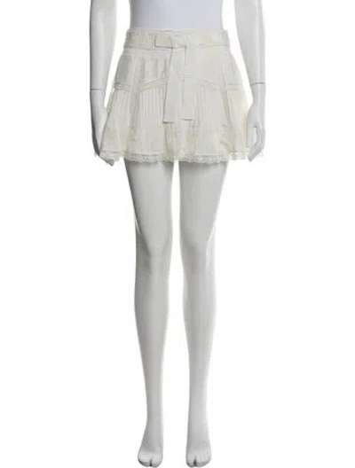 Pre-owned Loveshackfancy Silk Mini Skirt W/ Tags In White