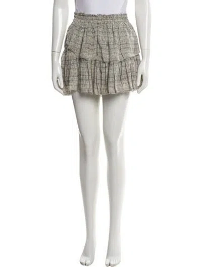 Pre-owned Loveshackfancy Silk Mini Skirt In White