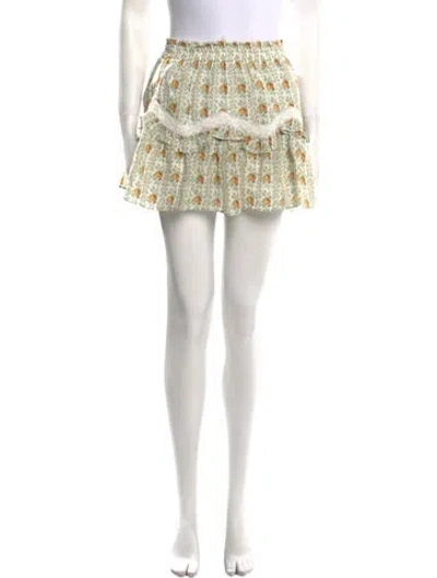 Pre-owned Loveshackfancy Silk Mini Skirt In White