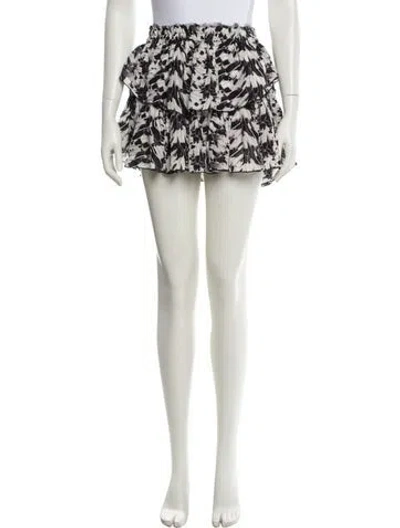 Pre-owned Loveshackfancy Silk Mini Skirt In White