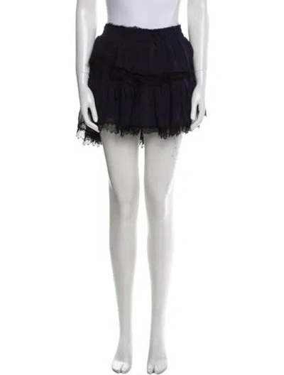 Pre-owned Loveshackfancy Silk Mini Skirt In White