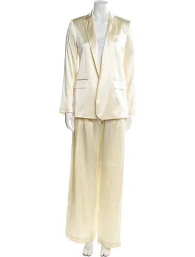 Pre-owned Loveshackfancy Silk Pantsuit In Yellow
