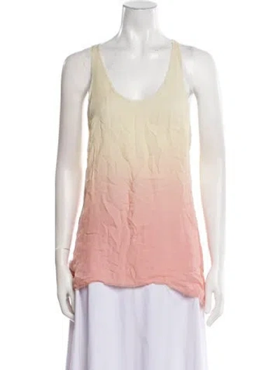 Pre-owned Loveshackfancy Silk Scoop Neck Top W/ Tags In Neutral